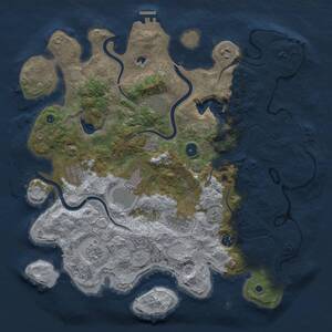 Thumbnail Rust Map: Procedural Map, Size: 4050, Seed: 523933847, 14 Monuments