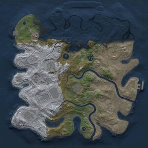 Thumbnail Rust Map: Procedural Map, Size: 3700, Seed: 1705793988, 14 Monuments