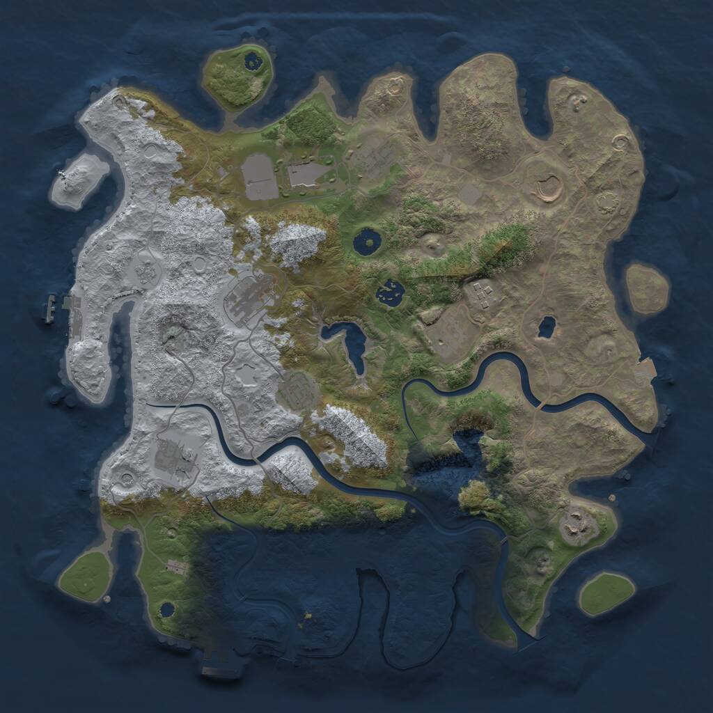 Rust Map: Procedural Map, Size: 4000, Seed: 37090088, 16 Monuments