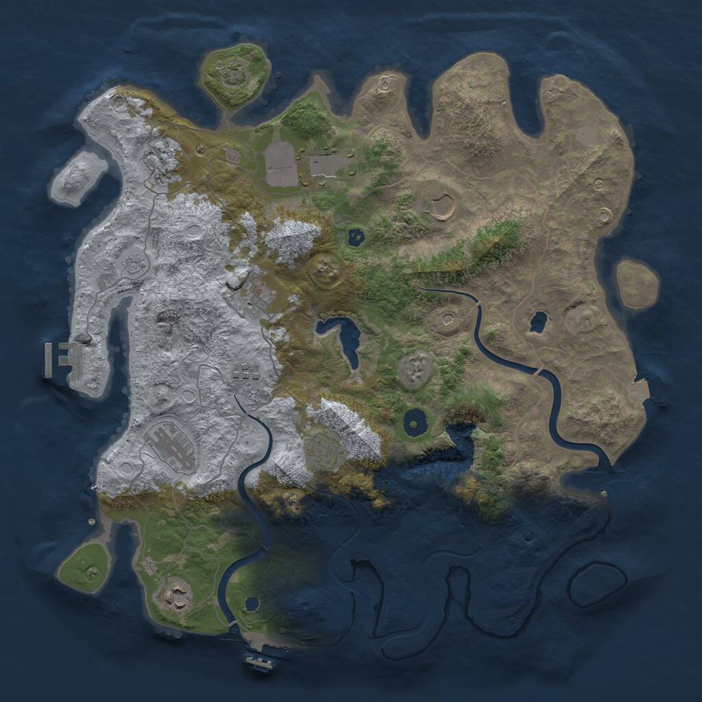 Rust Map: Procedural Map, Size: 4000, Seed: 37090088, 14 Monuments