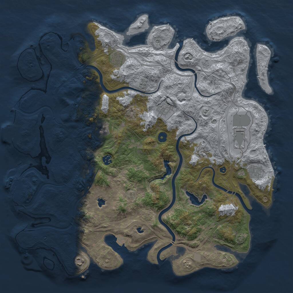 Rust Map: Procedural Map, Size: 4500, Seed: 1116519905, 15 Monuments