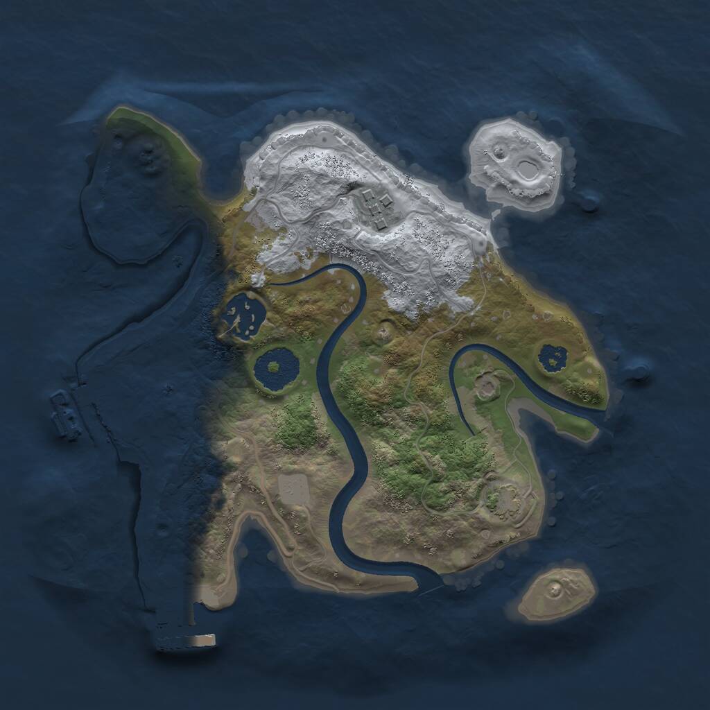 Rust Map: Procedural Map, Size: 2500, Seed: 1816727956, 6 Monuments