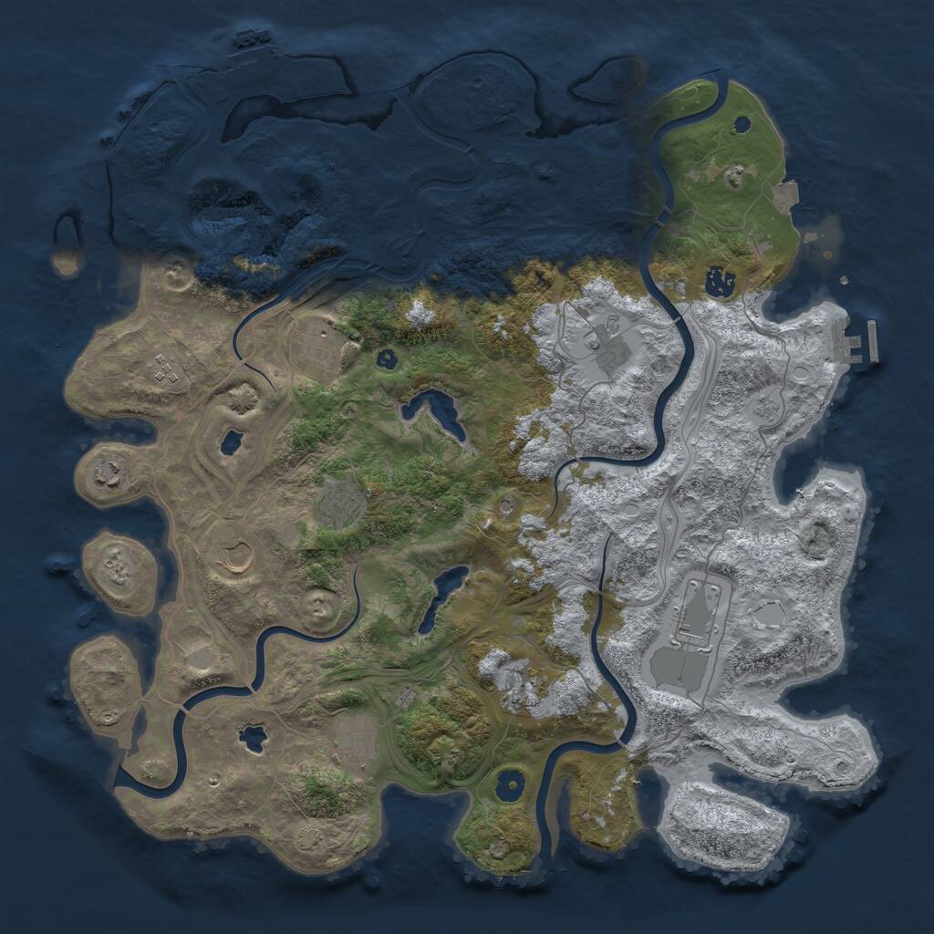 Rust Map: Procedural Map, Size: 4500, Seed: 837909152, 16 Monuments