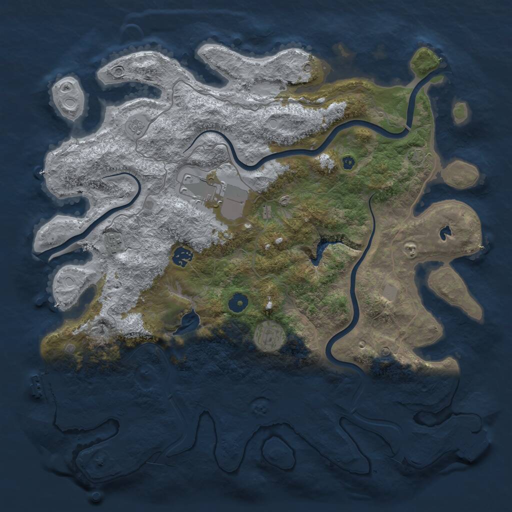 Rust Map: Procedural Map, Size: 4000, Seed: 1702477350, 10 Monuments
