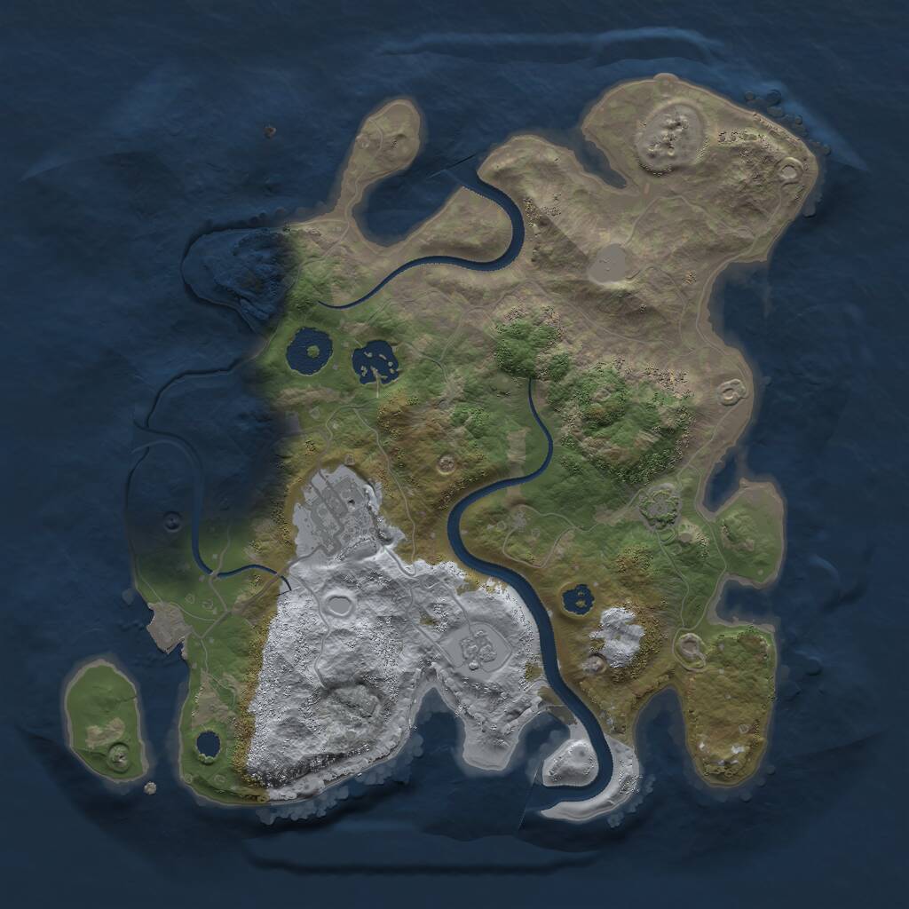 Rust Map: Procedural Map, Size: 3000, Seed: 26363848, 5 Monuments