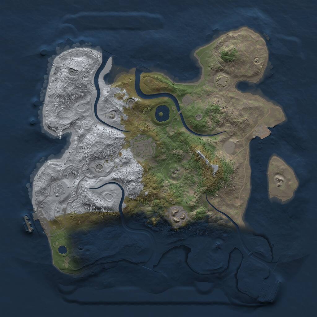 Rust Map: Procedural Map, Size: 3000, Seed: 297088258, 8 Monuments