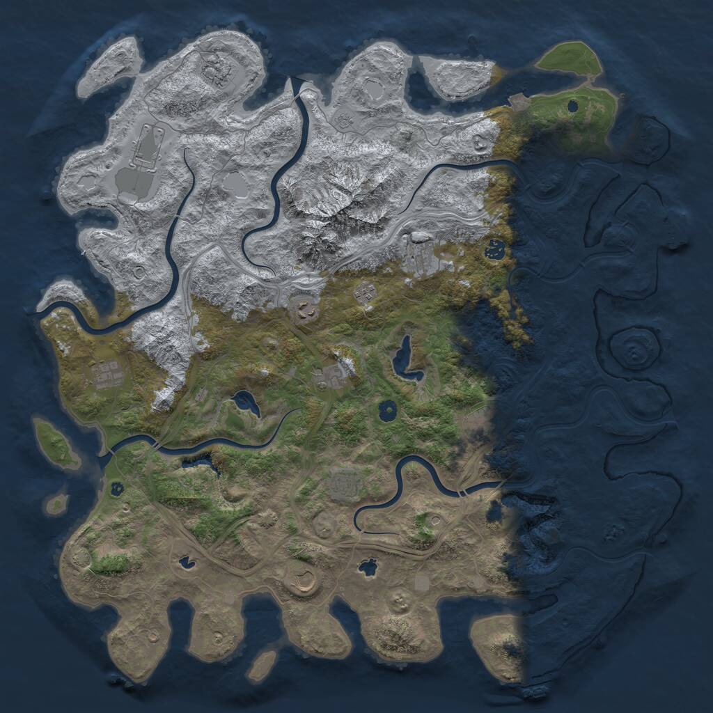 Rust Map: Procedural Map, Size: 5200, Seed: 1732025, 17 Monuments