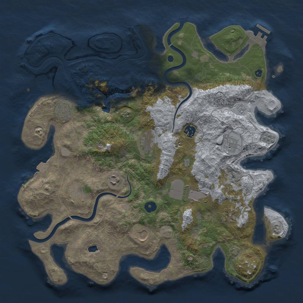 Rust Map: Procedural Map, Size: 4000, Seed: 1145144147, 15 Monuments