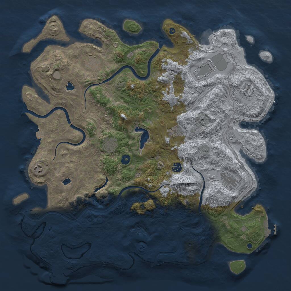 Rust Map: Procedural Map, Size: 4500, Seed: 999068179, 15 Monuments