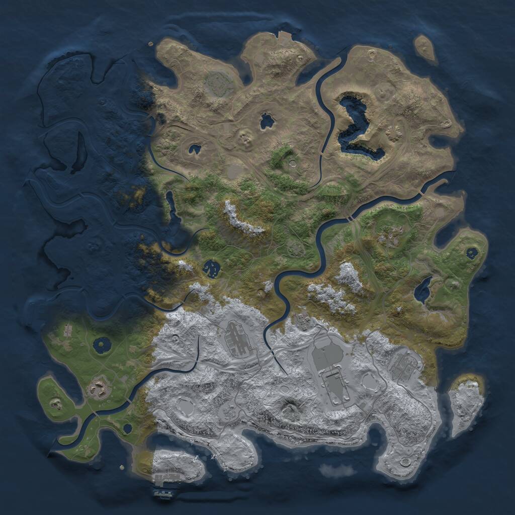 Rust Map: Procedural Map, Size: 4500, Seed: 813020077, 14 Monuments