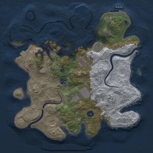Thumbnail Rust Map: Procedural Map, Size: 3500, Seed: 1057902390, 13 Monuments