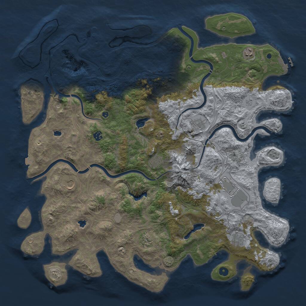 Rust Map: Procedural Map, Size: 5000, Seed: 15541695, 15 Monuments
