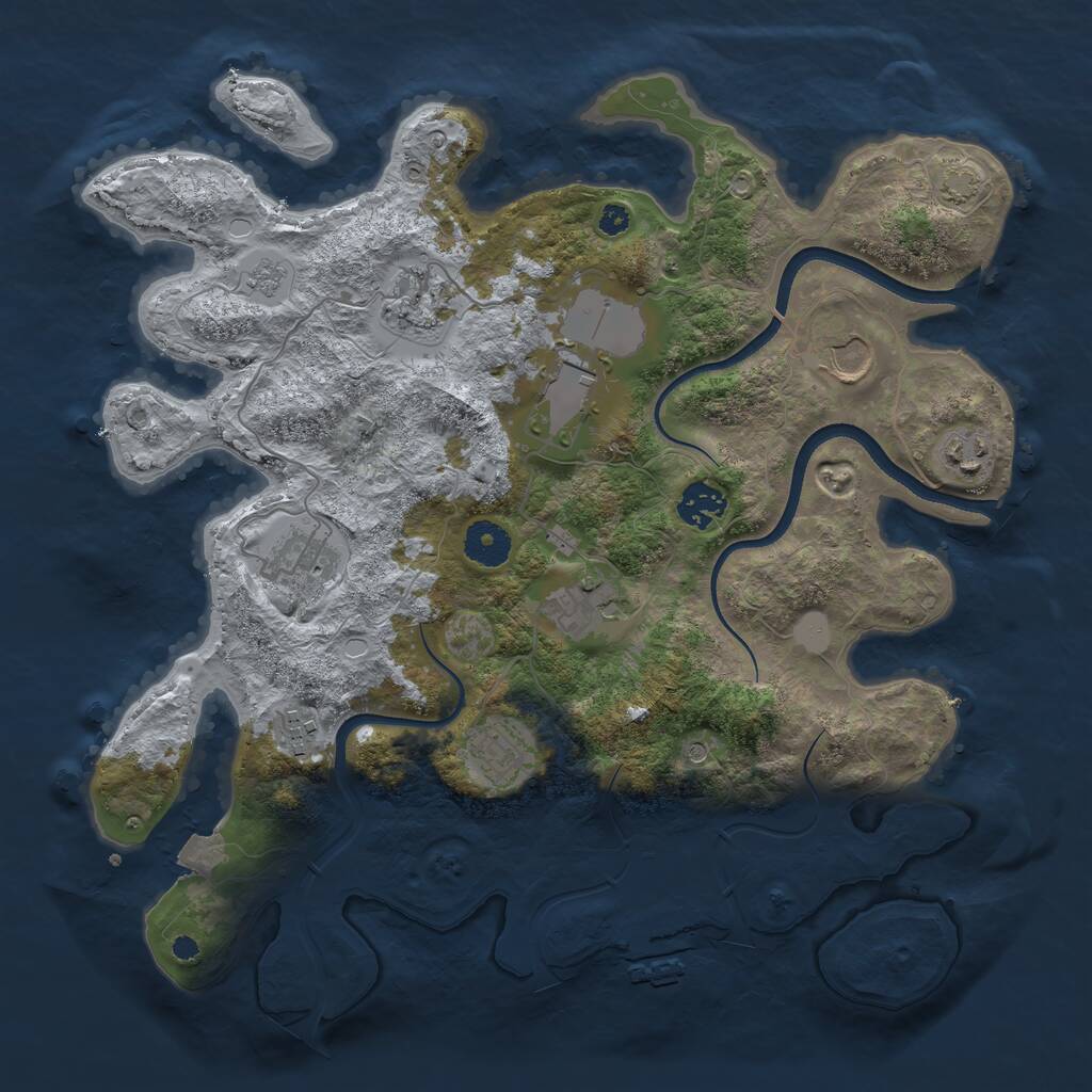 Rust Map: Procedural Map, Size: 3600, Seed: 281, 14 Monuments