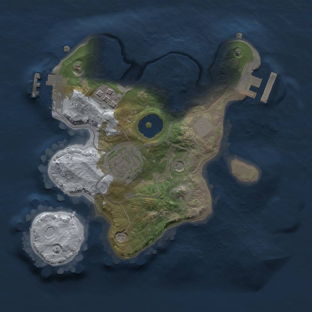 Rust Map: Procedural Map, Size: 2000, Seed: 14820623, 6 Monuments