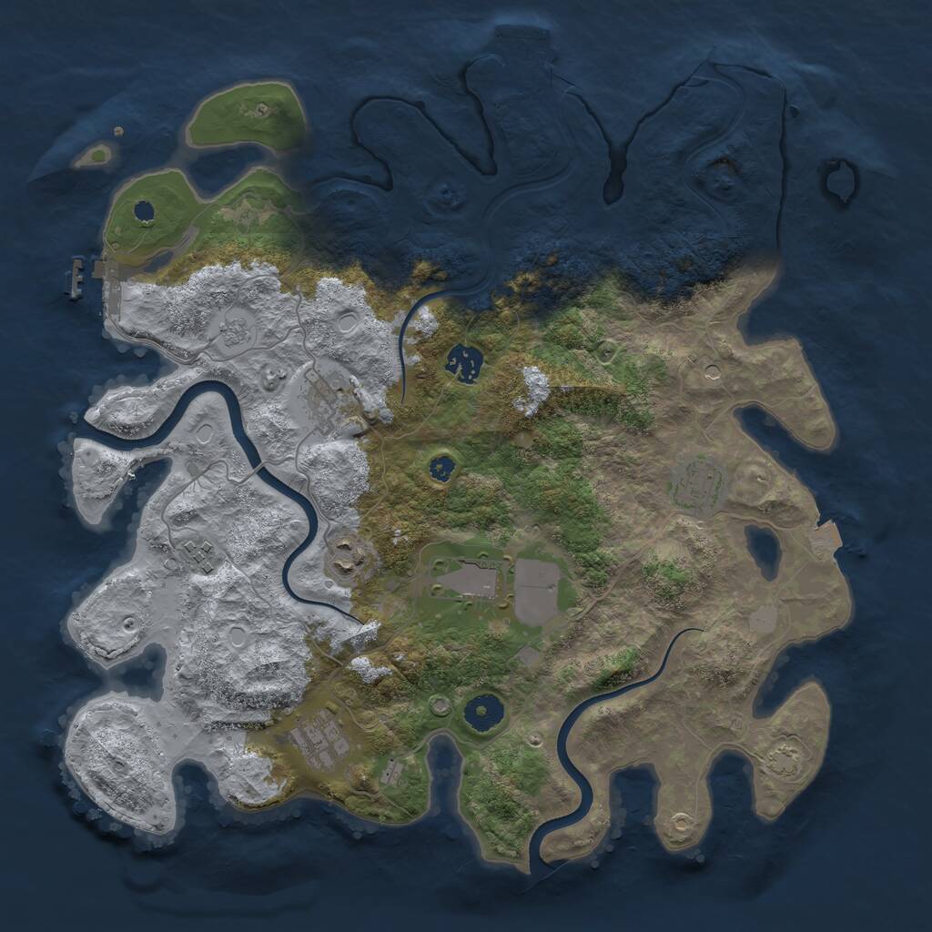 Rust Map: Procedural Map, Size: 3750, Seed: 187533836, 13 Monuments