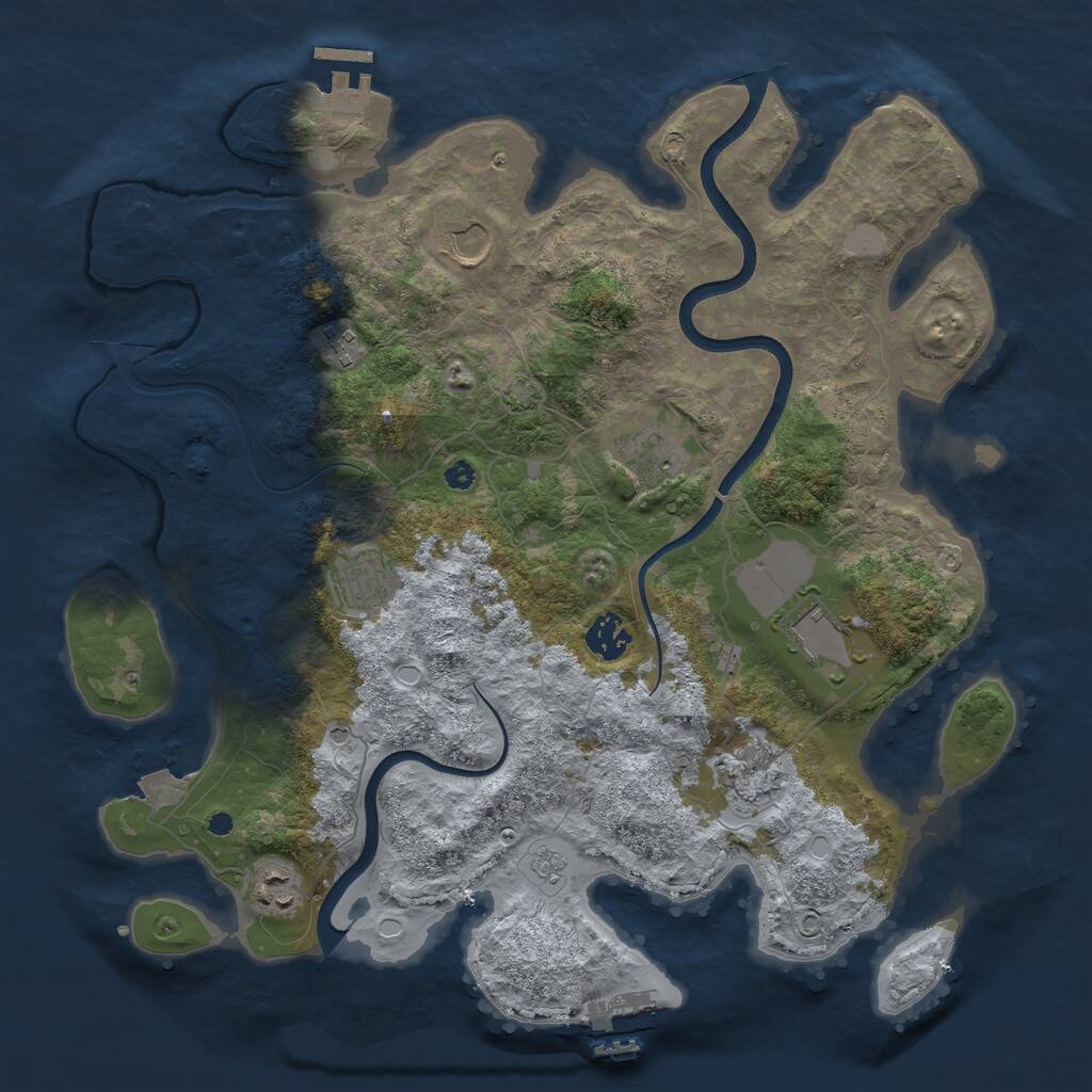 Rust Map: Procedural Map, Size: 3750, Seed: 1365627384, 14 Monuments