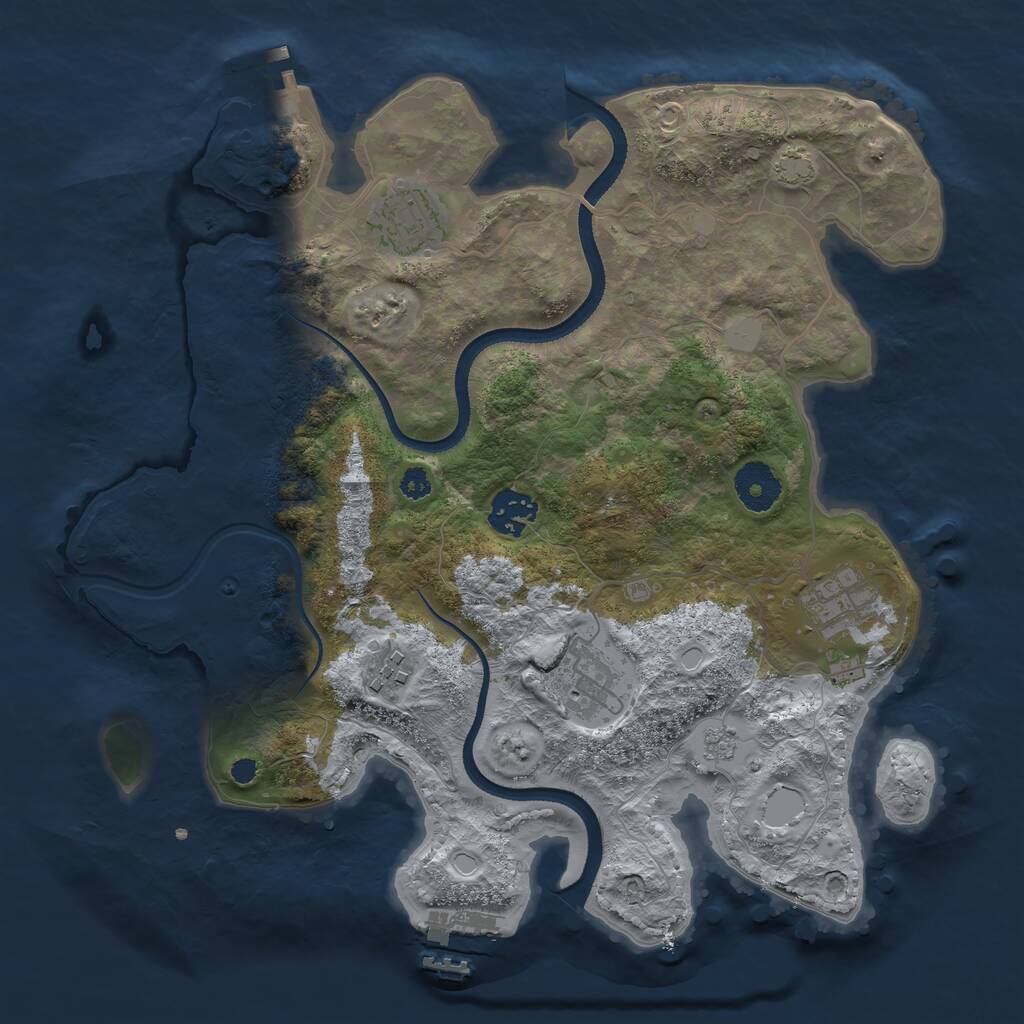 Rust Map: Procedural Map, Size: 3300, Seed: 67890, 10 Monuments