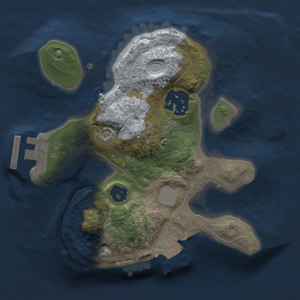 Rust Map: Procedural Map, Size: 1800, Seed: 56465464, 4 Monuments