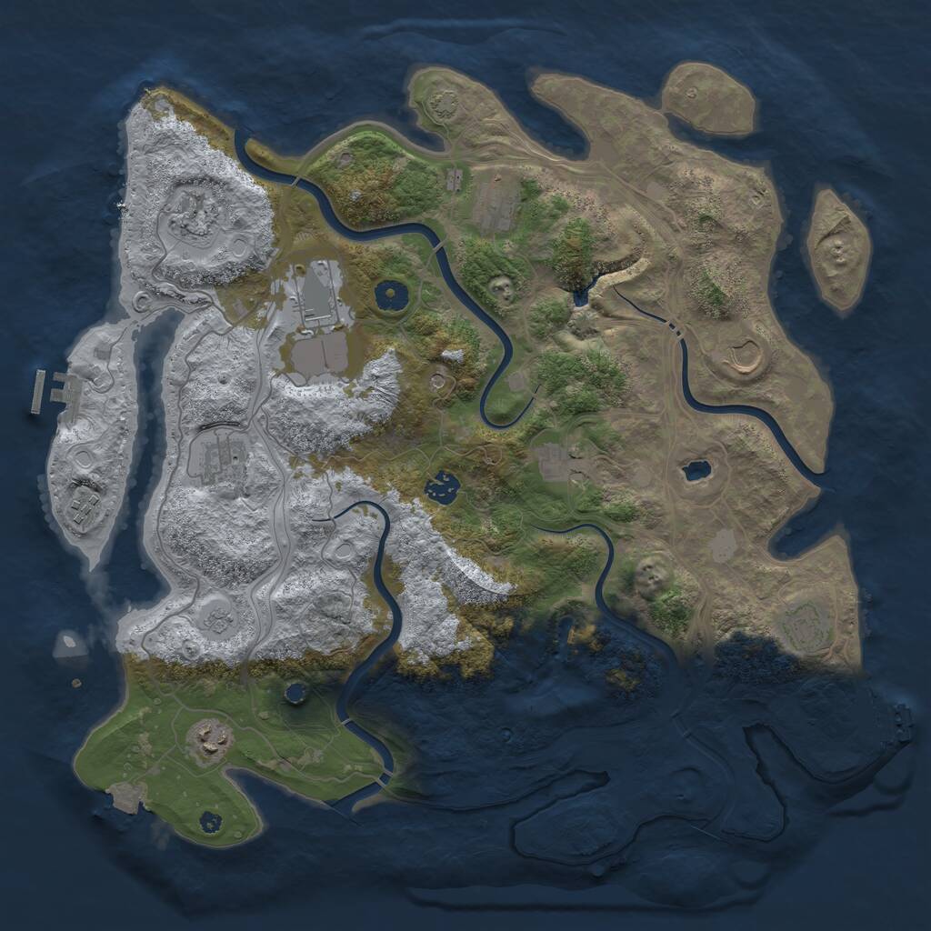 Rust Map: Procedural Map, Size: 4250, Seed: 619520420, 16 Monuments