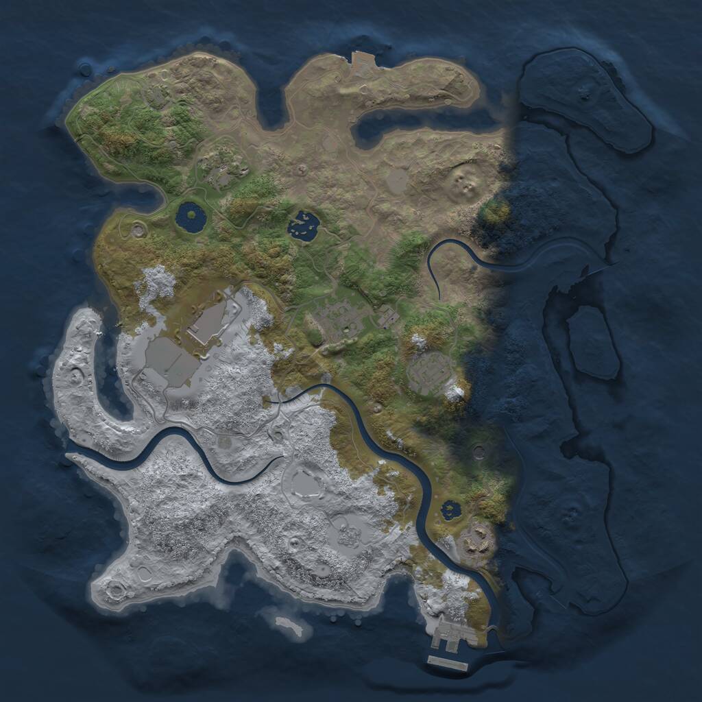 Rust Map: Procedural Map, Size: 3500, Seed: 7754389, 11 Monuments