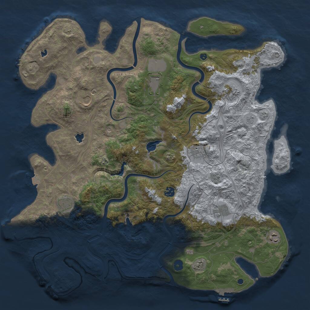 Rust Map: Procedural Map, Size: 4500, Seed: 465, 15 Monuments