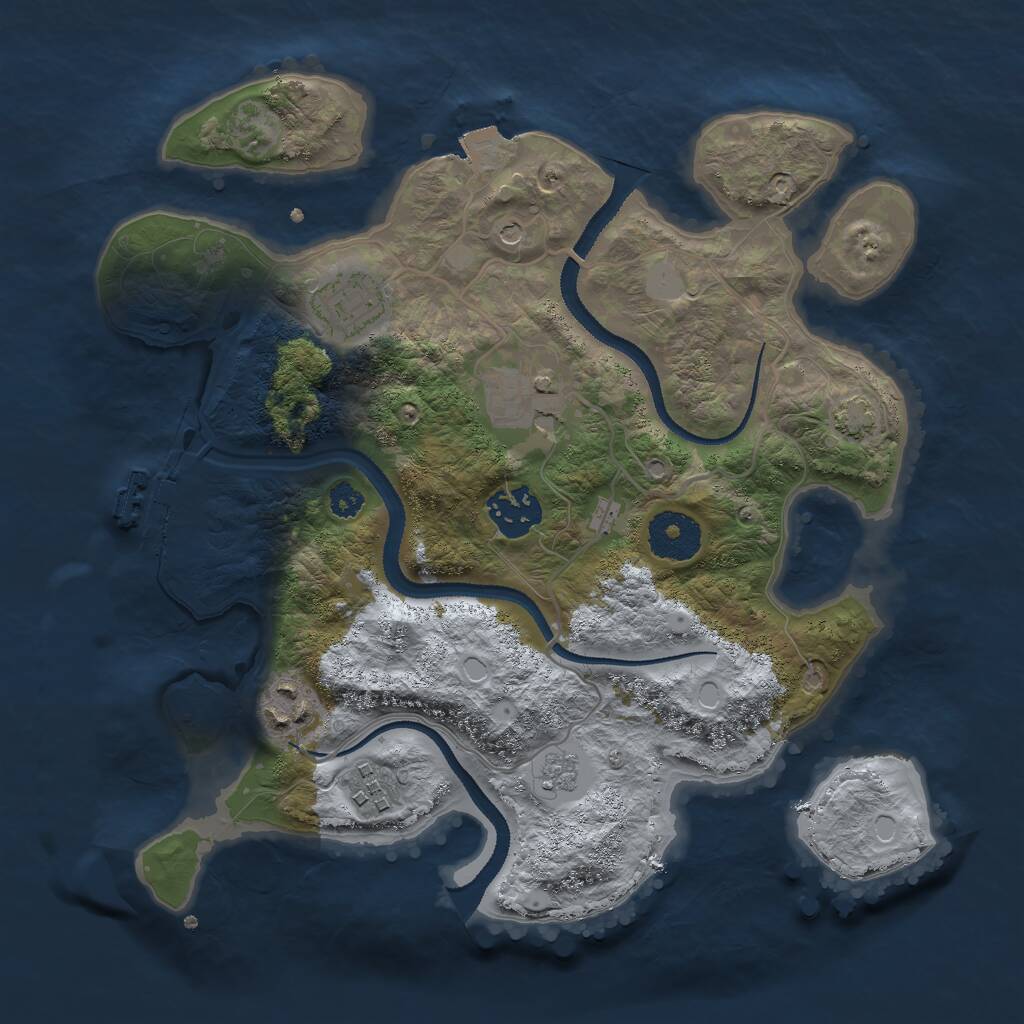 Rust Map: Procedural Map, Size: 3000, Seed: 1371040589, 10 Monuments