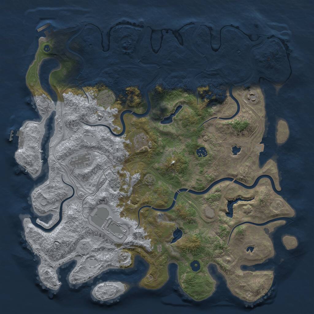 Rust Map: Procedural Map, Size: 4500, Seed: 589206157, 13 Monuments