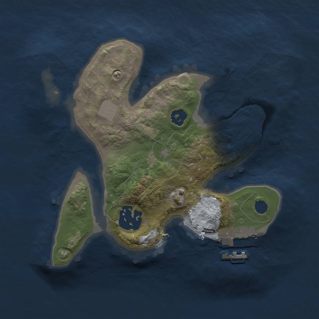 Rust Map: Procedural Map, Size: 2000, Seed: 46328014, 3 Monuments