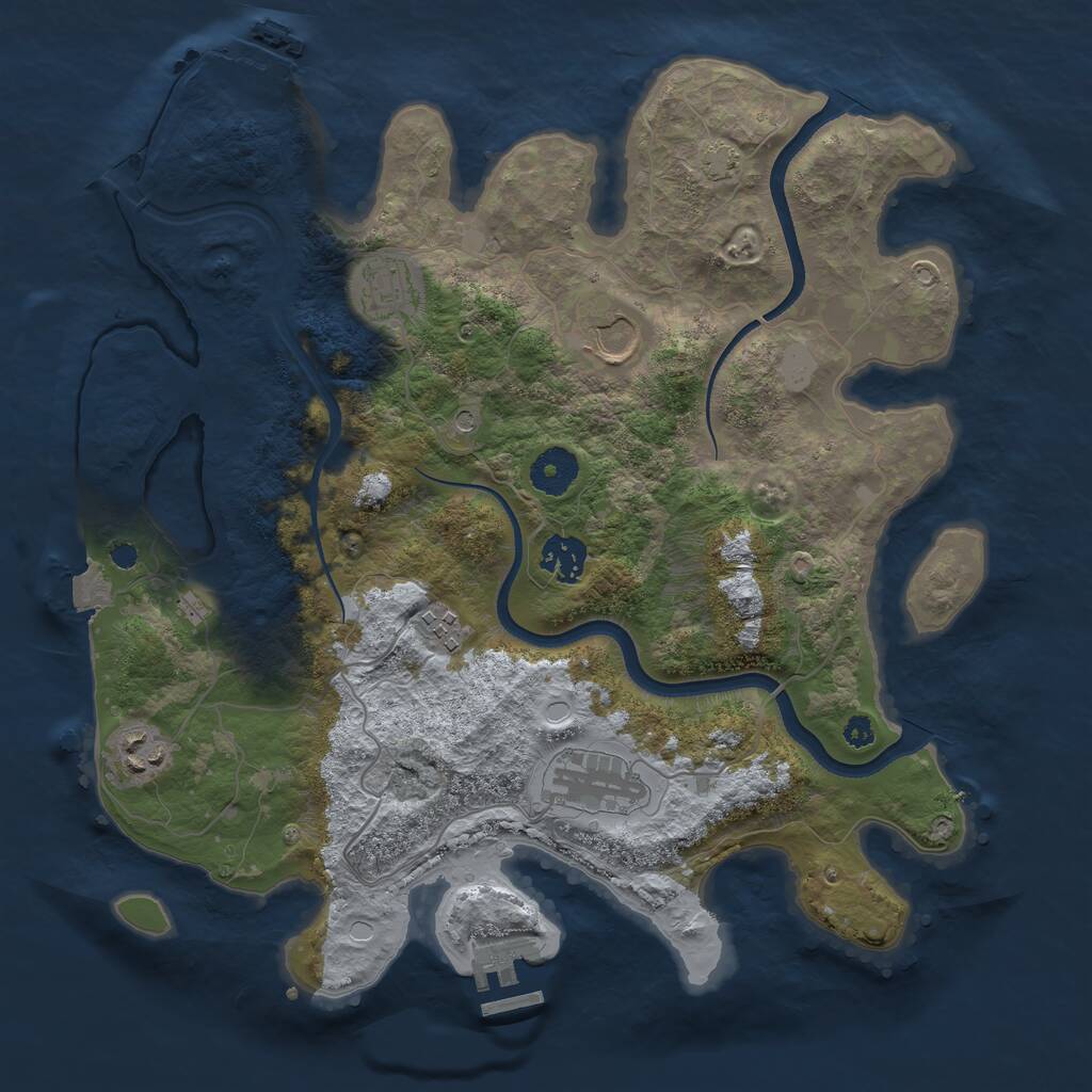 Rust Map: Procedural Map, Size: 3500, Seed: 1742237272, 11 Monuments