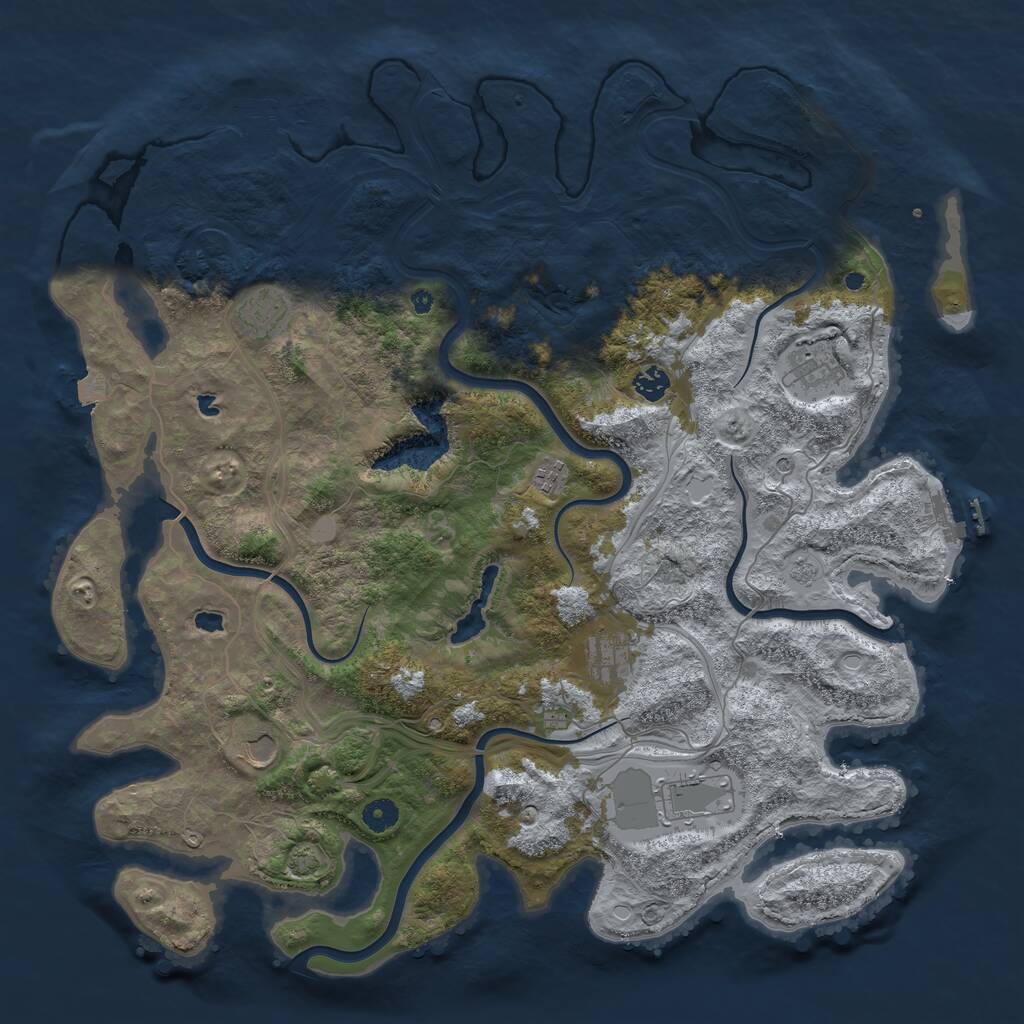 Rust Map: Procedural Map, Size: 4500, Seed: 45425, 13 Monuments