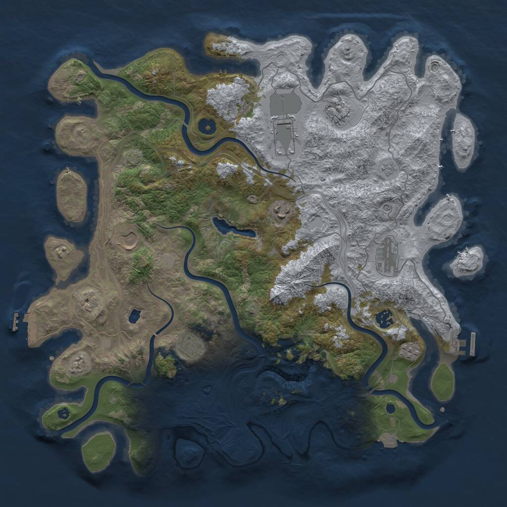 Rust Map: Procedural Map, Size: 4300, Seed: 90587440, 14 Monuments