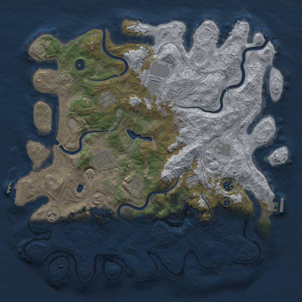 Rust Map: Procedural Map, Size: 4300, Seed: 90587440, 14 Monuments