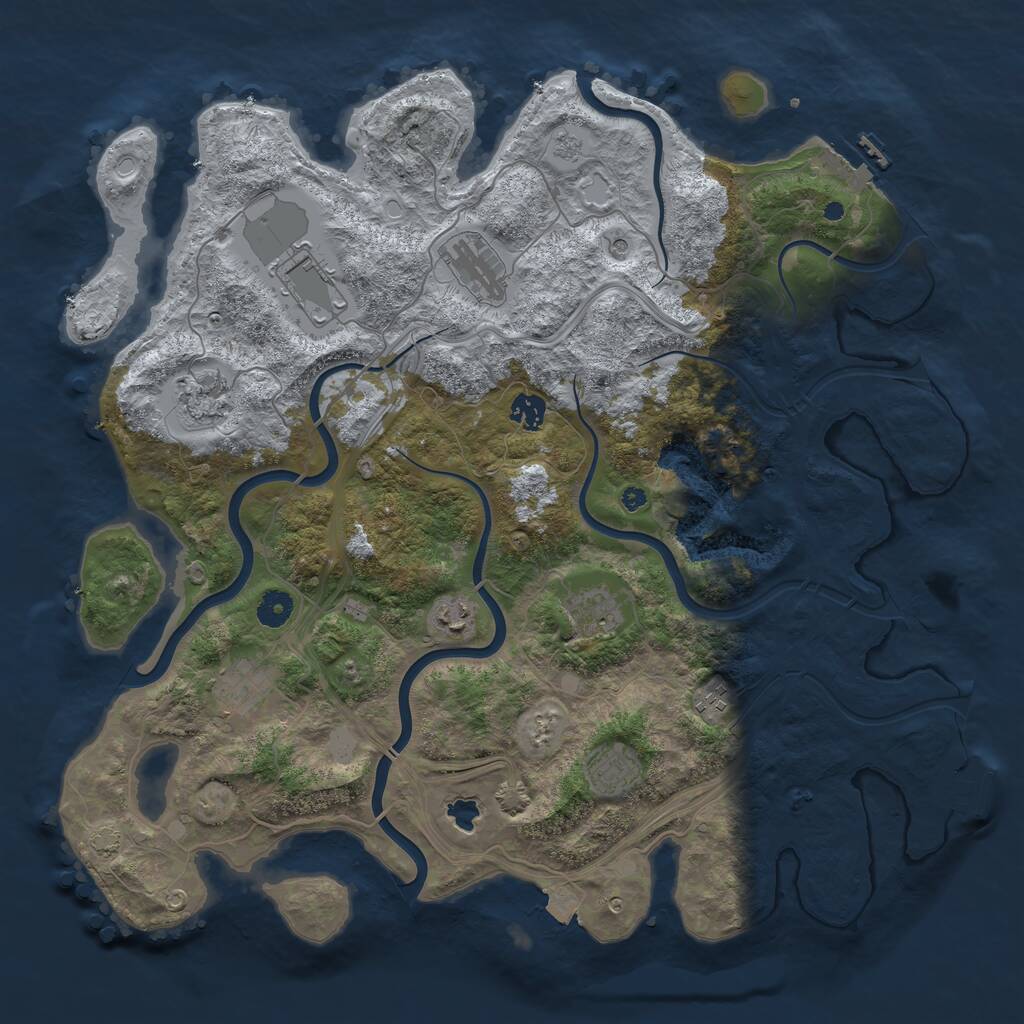 Rust Map: Procedural Map, Size: 4250, Seed: 3463467, 15 Monuments