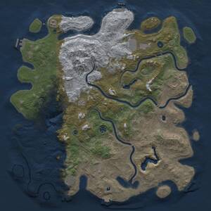 Thumbnail Rust Map: Procedural Map, Size: 5000, Seed: 199759606, 15 Monuments