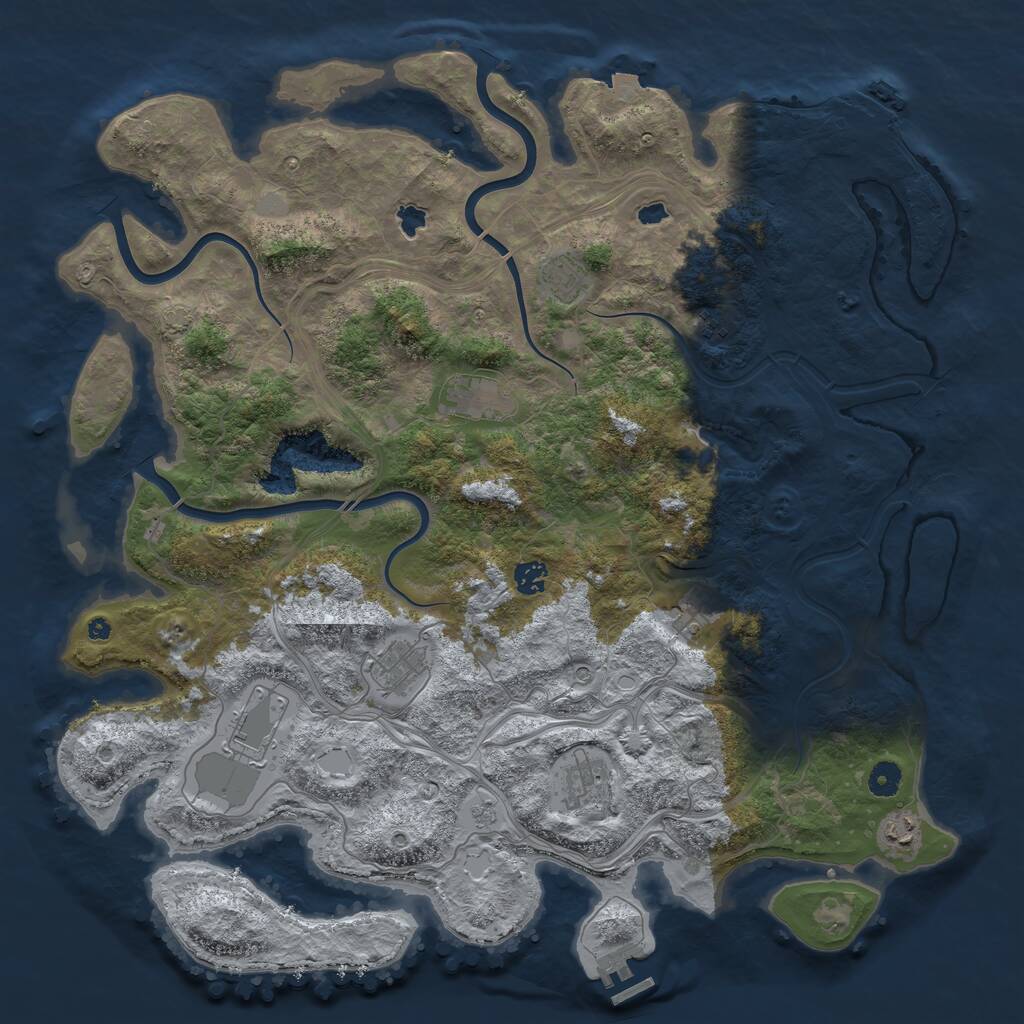 Rust Map: Procedural Map, Size: 4500, Seed: 919020283, 15 Monuments