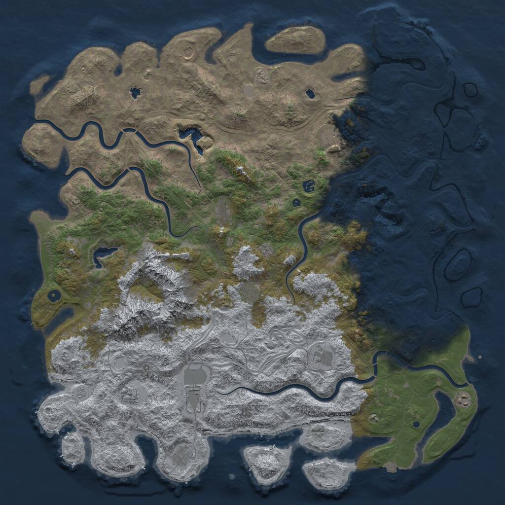 Rust Map: Procedural Map, Size: 6000, Seed: 21594, 17 Monuments