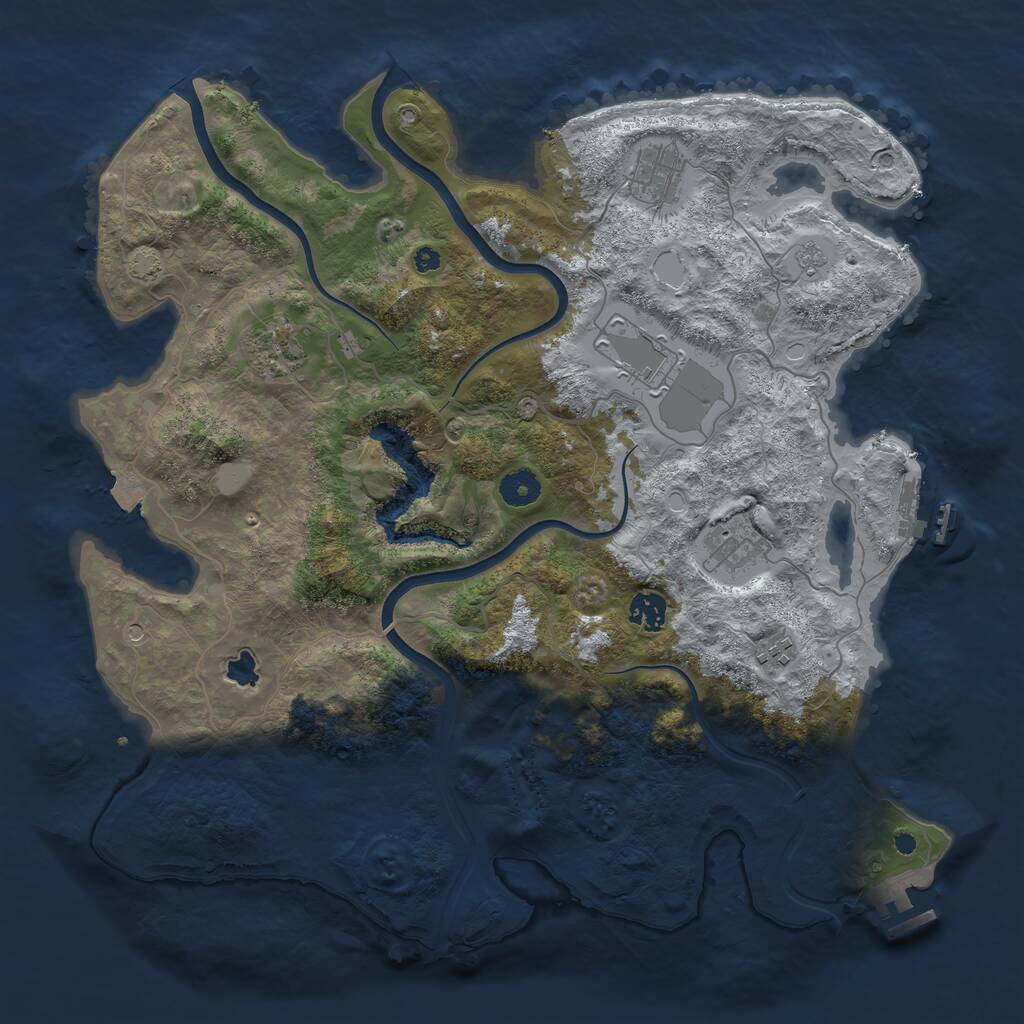 Rust Map: Procedural Map, Size: 4000, Seed: 674923796, 12 Monuments