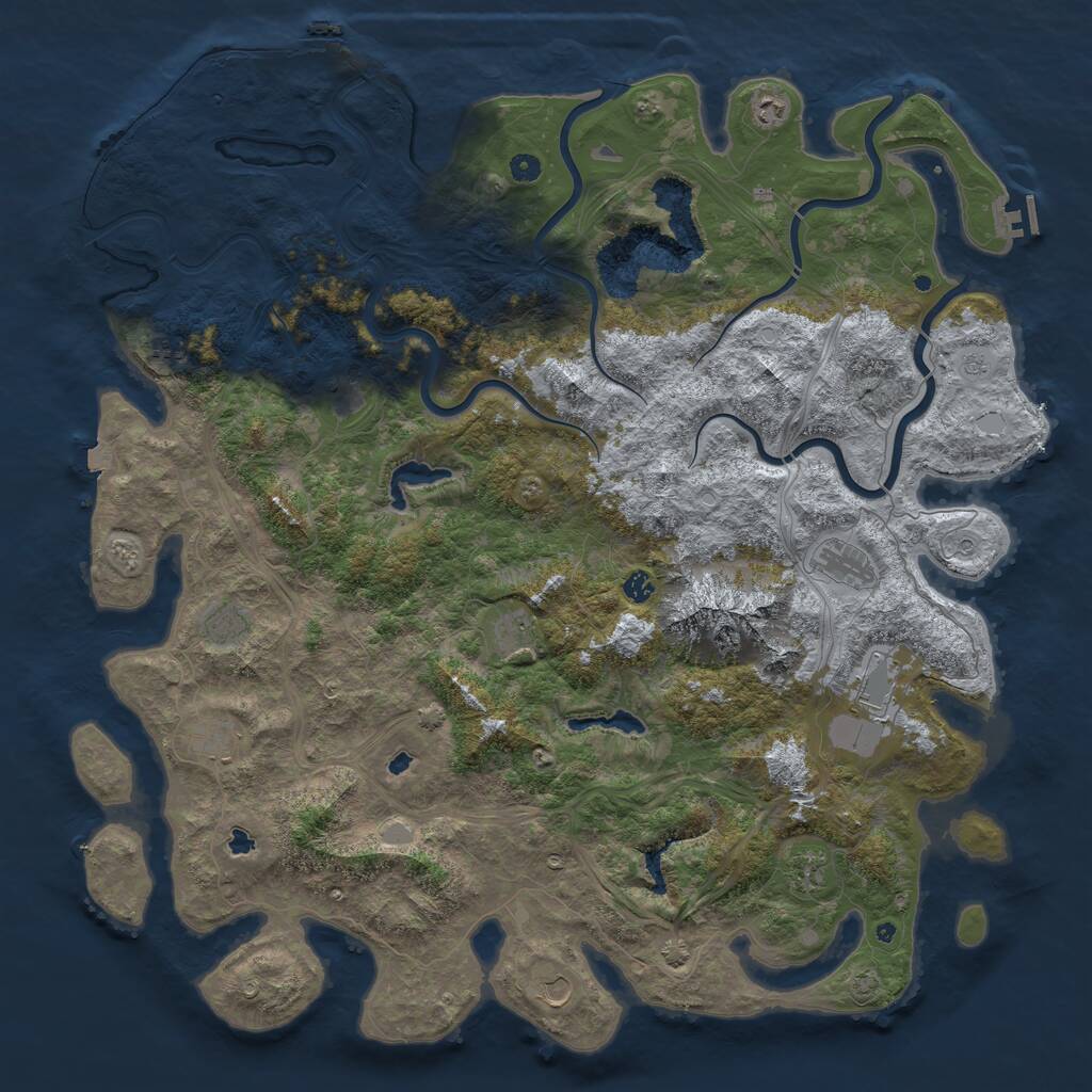 Rust Map: Procedural Map, Size: 5500, Seed: 1544192421, 17 Monuments