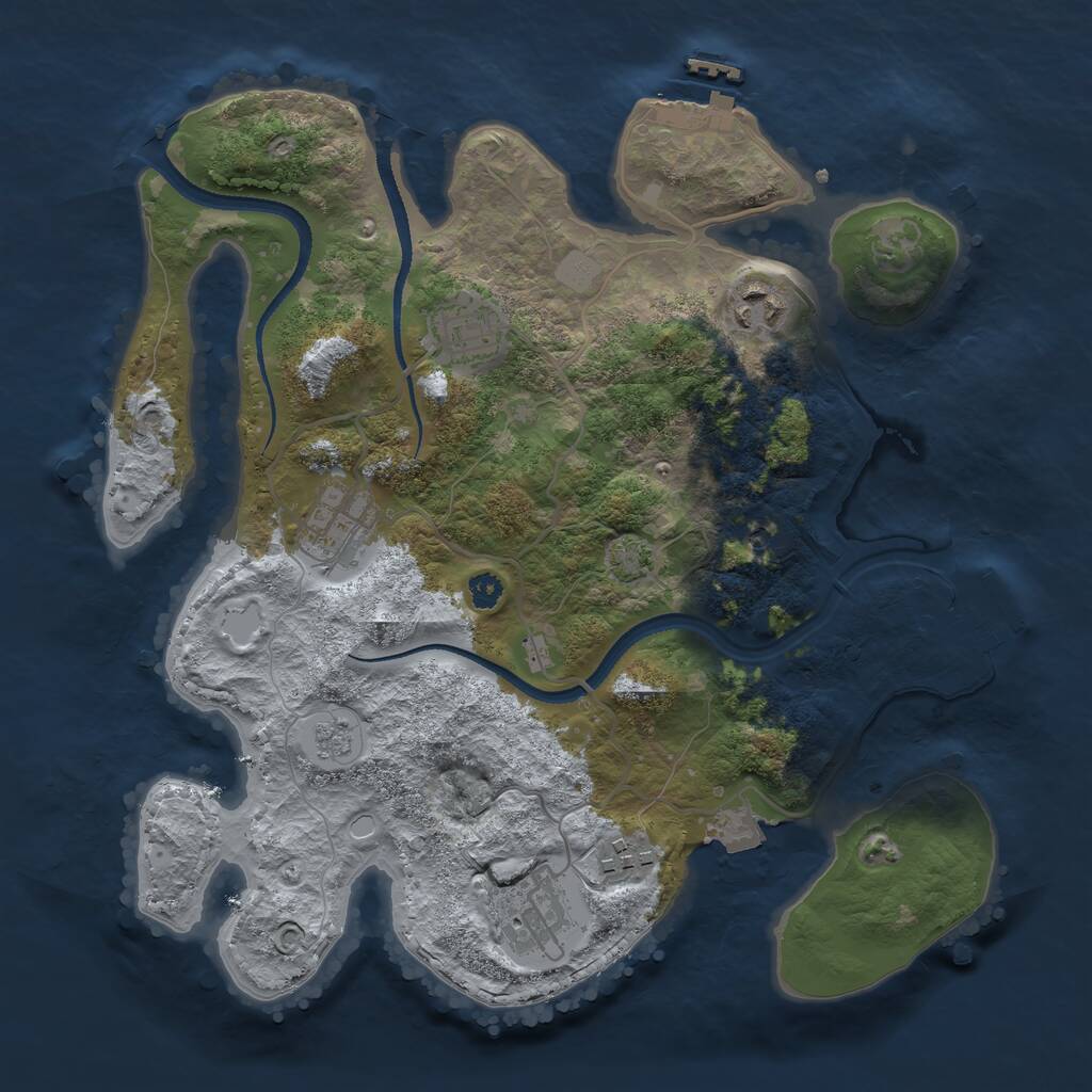 Rust Map: Procedural Map, Size: 3150, Seed: 51000, 11 Monuments