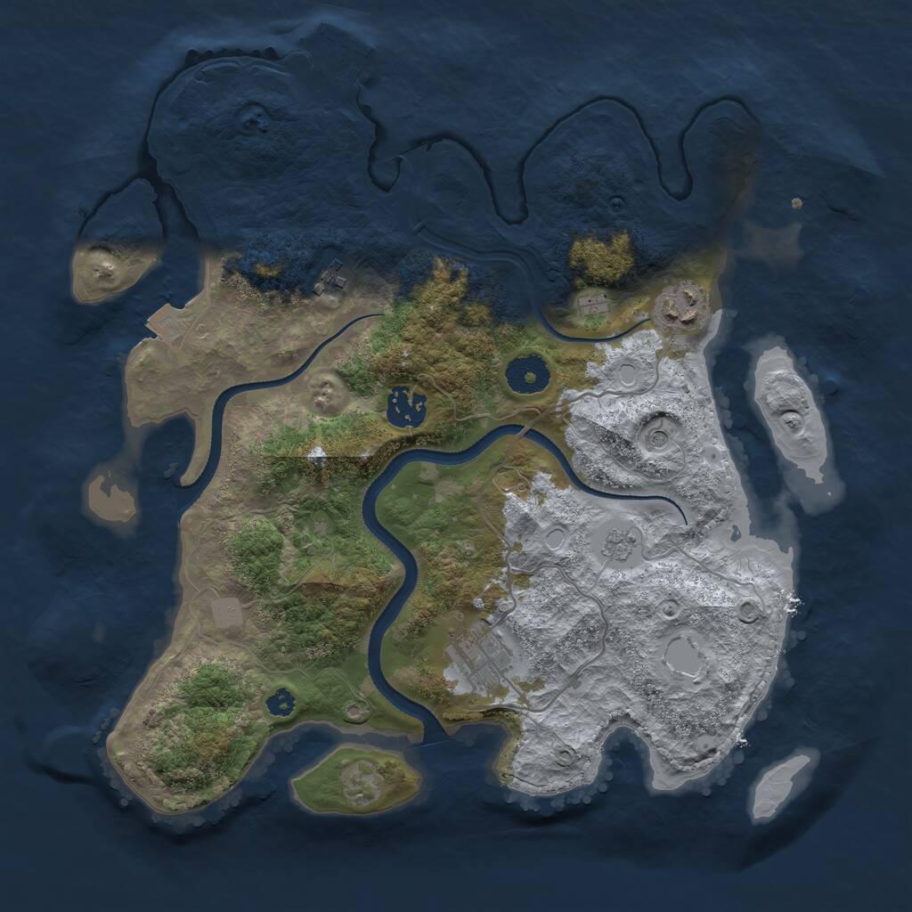 Rust Map: Procedural Map, Size: 3300, Seed: 23, 8 Monuments