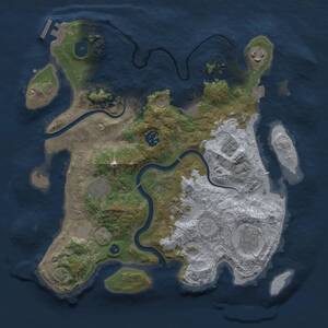 Thumbnail Rust Map: Procedural Map, Size: 3300, Seed: 23, 12 Monuments
