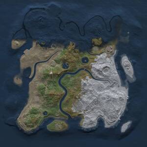 Thumbnail Rust Map: Procedural Map, Size: 3300, Seed: 23, 8 Monuments