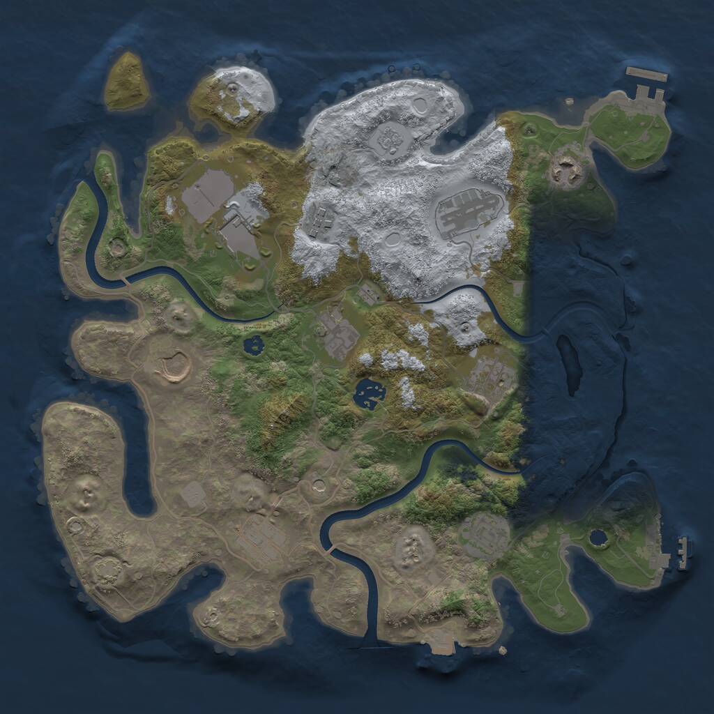 Rust Map: Procedural Map, Size: 3500, Seed: 1654792288, 16 Monuments