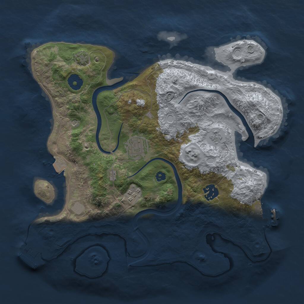 Rust Map: Procedural Map, Size: 3000, Seed: 2089956474, 9 Monuments
