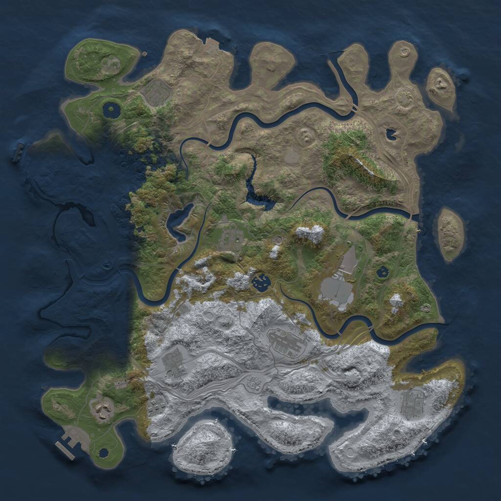Rust Map: Procedural Map, Size: 4250, Seed: 1145144148, 15 Monuments
