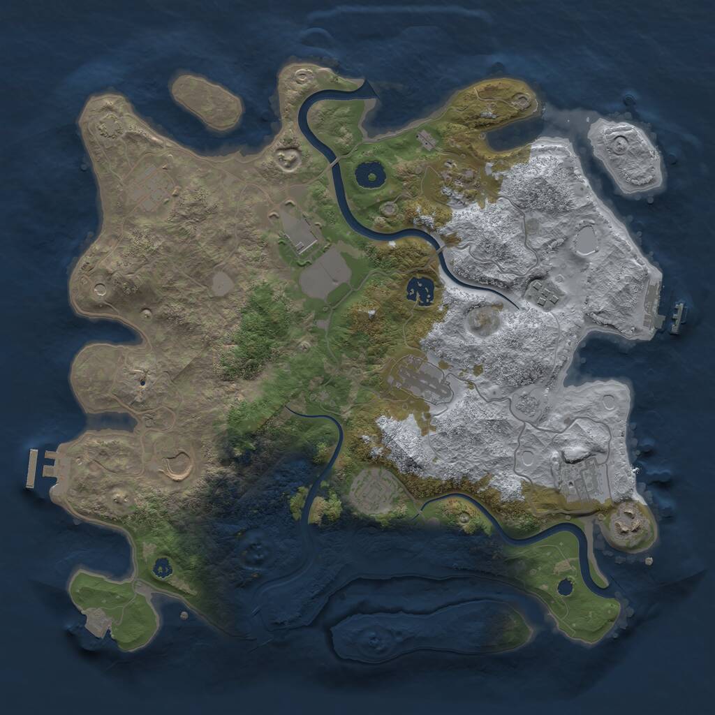 Rust Map: Procedural Map, Size: 3700, Seed: 1551924718, 16 Monuments