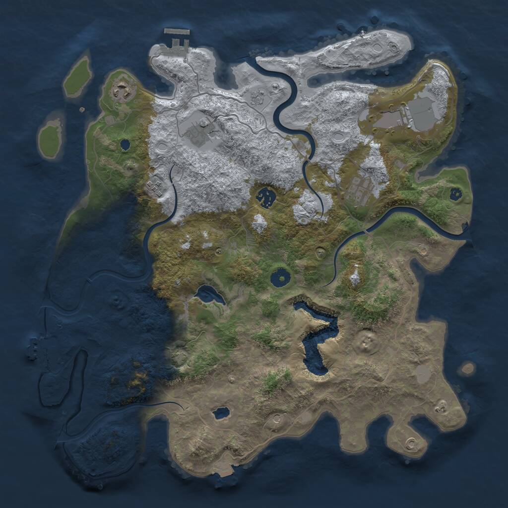 Rust Map: Procedural Map, Size: 4000, Seed: 1181019109, 12 Monuments