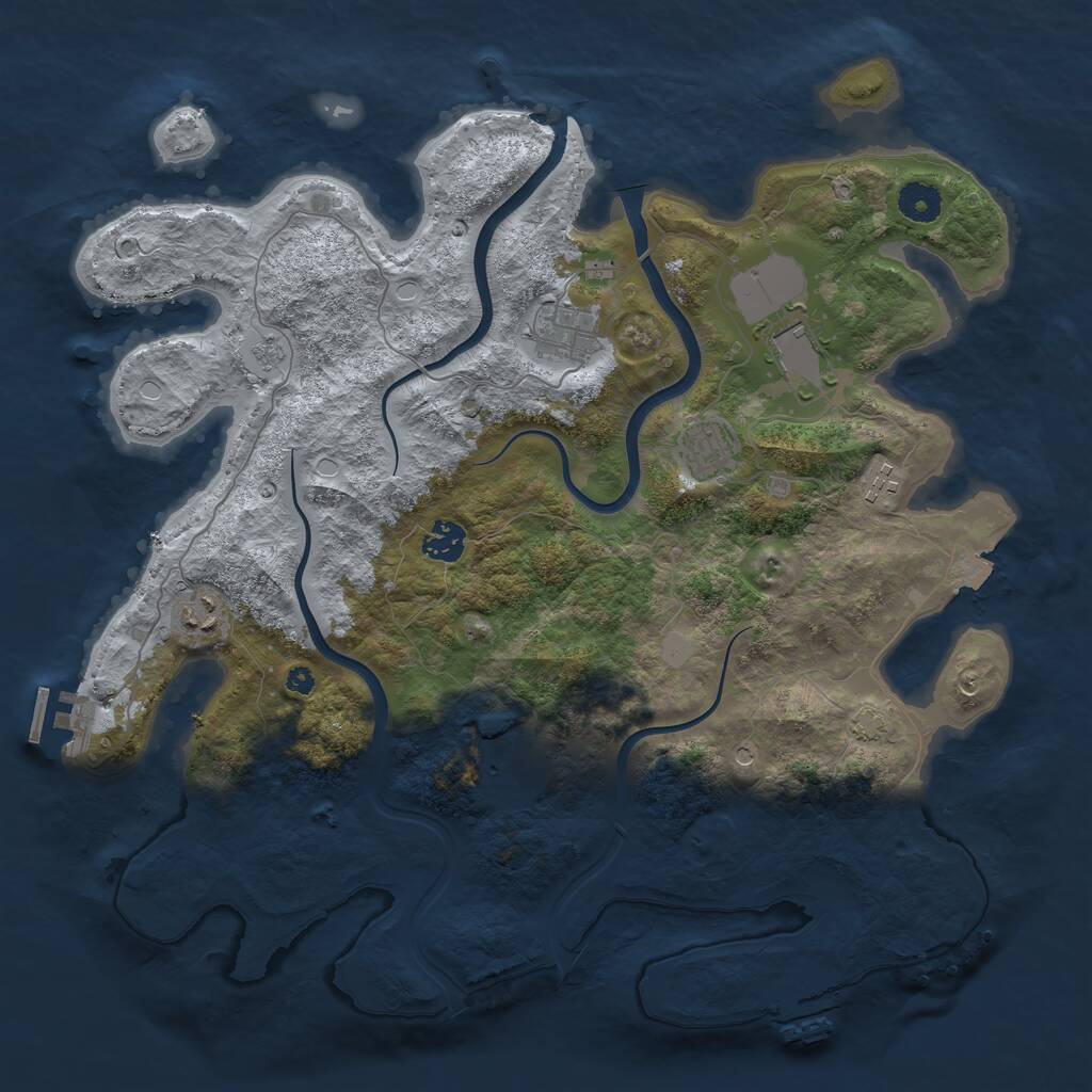 Rust Map: Procedural Map, Size: 3900, Seed: 838153742, 13 Monuments