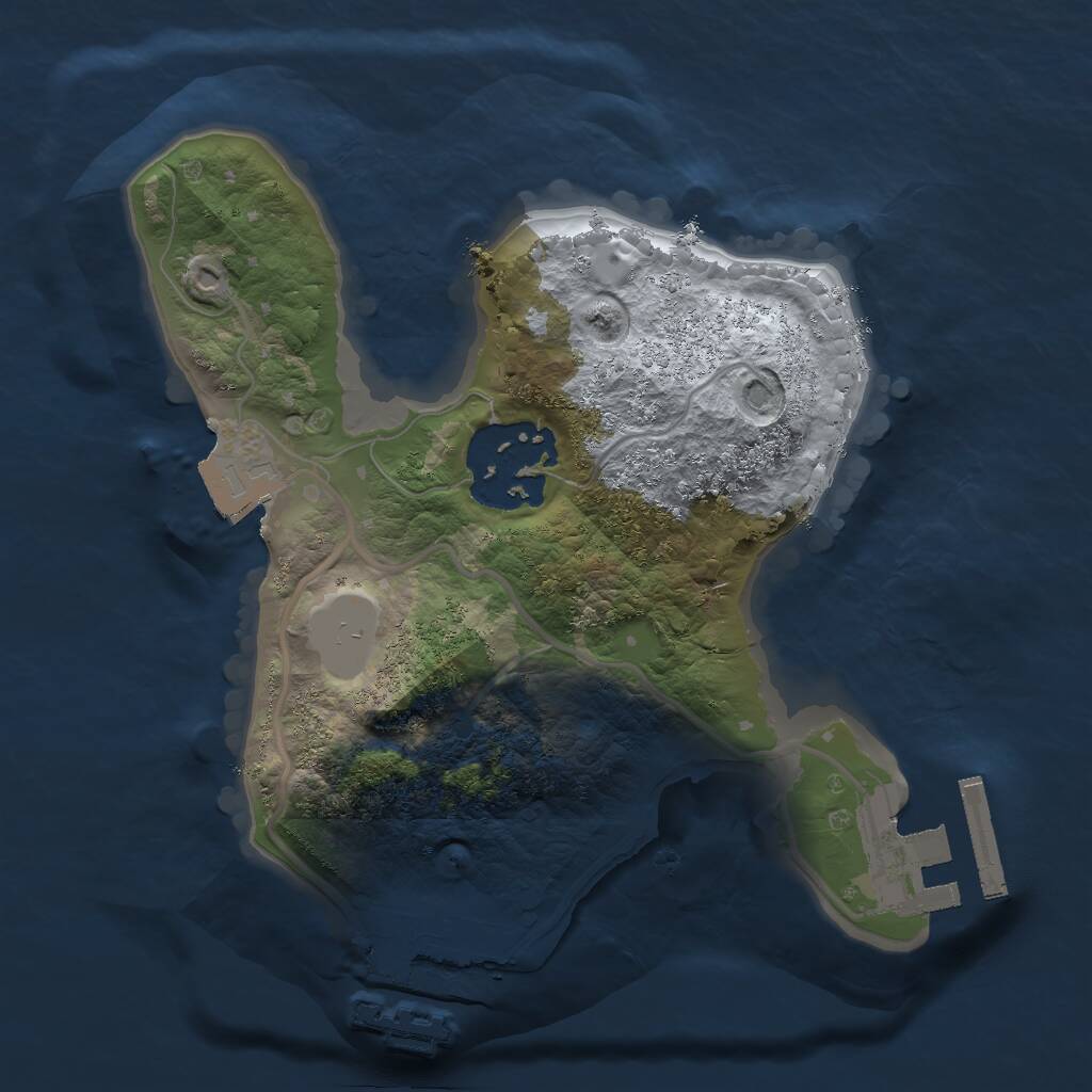 Rust Map: Procedural Map, Size: 1800, Seed: 1353528607, 4 Monuments