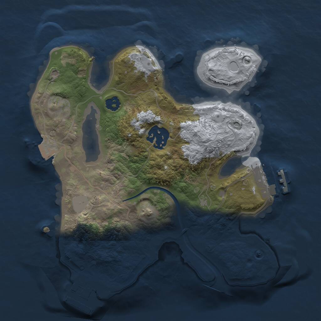 Rust Map: Procedural Map, Size: 2200, Seed: 1353528607, 4 Monuments